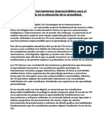 Las TCI Cómo Herramientas Imprescindibles para El Aprendizaje en La Educación de La Actualidad.