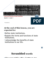 UCSP - Q2 - Lesson 1 - State and Non State Institutions