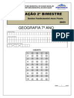 Avaliação Geografia 7º Ano-2