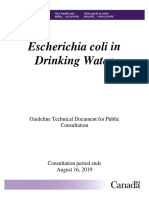 Escherichia Coli in Drinking Water Canada