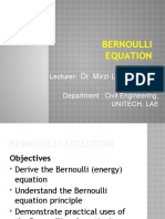 Bernouli's Equation and Its Application