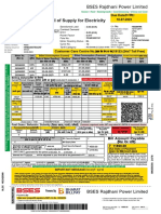 Bill of Supply For Electricity: BSES Rajdhani Power Limited