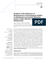 Analysis of The Influence of Entrepreneur's Psychological Capital On Employee's Innovation Behavior Under Leader-Member Exchange Relationship