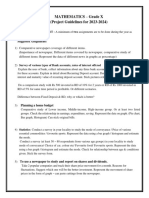 Guidelines For Grade X Math Project 2023-2024