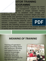 Programme: INTRODUCTION:-Operator Training Program Has Drawn