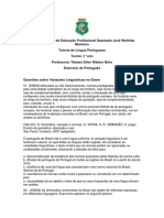 Atividade Sobre Variação Linguística 2° Ano