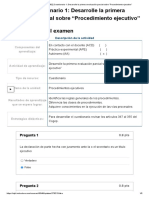 Examen - (AAB02) Cuestionario 1 - Desarrolle La Primera Evaluación Parcial Sobre "Procedimiento Ejecutivo"