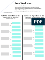 Values Worksheet