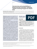 Resultados Do Neurodesenvolvimento e Comorbidades de Crianças Com Torcicolo Muscular Congênito, Avaliação Usando o Banco de Dados Do National Health Screening Program For Infants and Children