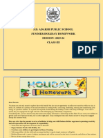 CLass-III Summer Holiday Homework