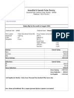 Anandilal & Ganesh Podar Society: Salary Slip For The Month of August 2022