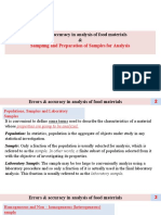 Errors & Accuracy in Analysis of Food Materials