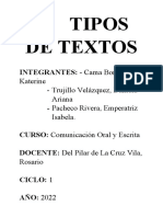 Tipos de Texto Trabajo Grupal