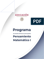 Programa de Estudios - Pensamiento Matemático I