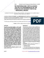 Processo de Enfermagem: Dificuldades Enfrentadas Pelos Enfermeiros de Um Hospital Público de Grande Porte Na Amazônia, Brasil