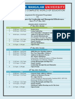 MDP Programme Schedule