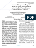 The Effectiveness of Magnesium Sulphate Intravenous Bolus or Added As An Adjunct To Ropivacaine For Brachial Plexus Block in Upper Limb Orthopaedic Surgeries