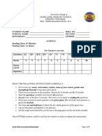 Mid-Term Science Paper Class IV 2022