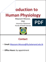 Topic 1 - Introduction To Human Physiology