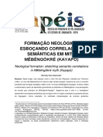 FORMAÇÃO NEOLÓGICA: ESBOÇANDO CORRELAÇÕES SEMÂNTICAS EM MITO MẼBÊNGÔKRÉ (KAYAPÓ)