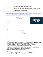 Solution Manual For Advanced Semiconductor Fundamentals 2 e 2nd Edition Robert F Pierret