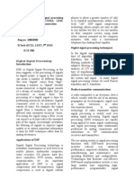 Application of Digital Signal Processing in Radio Transmitter, CDMA, GSM, Optical Fiber, DTH Communication