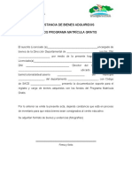 Constancia de Bienes Adquiridos y de Liquidación