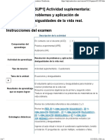 Examen (ACDB1-17.5 - ) (SUP1) Actividad Suplementaria Resolución de Problemas y Aplicación de Ecuaciones y Desigualdades de La Vida Real.