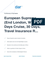 European Supreme End London With 3 Days Cruise 30 Days Travel Insurance Recommended