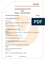 Important Questions For CBSE Class 8 Maths Chapter 1