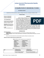 Quality Assurance Quality Control in Laboratories A Review