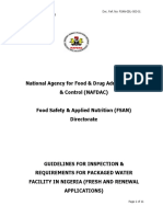 Guidelines For Inspection and Requirements For Packaged Water Facility in Nigeria