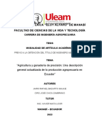 Tecnologías de Precisión en Agricultura y Ganadería Del Ecuador