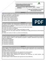 1° Ano - Lista de Atividade de Recuperação Semestral