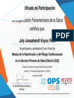 Manejo de La Hipertensión y Del Riesgo Cardiovascular en La Atención Primaria de Salud (Edición 2022) - Certificado Del Curso 3190888