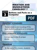 LESSON 3 Buttons and Ports On A Computer