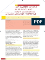 Teaching of Diabetes Mellitus To Medical Students and Primary Health Care Nurses: A Family Medicine Perspective