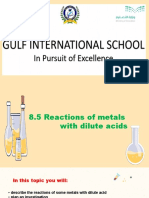 8.5 Reactions of Metals With Dilute Acids