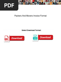 Packers and Movers Invoice Format