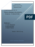 Compte Rendu TP Physico Chimie Des Polyméres