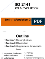 BIO2141 Mendelian Genetics