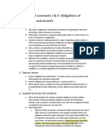 3 Leasehold Covenants I & II: Obligations of Landlords and Tenants