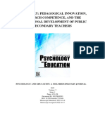 An Inquiry: Pedagogical Innovation, Research Competence, and The Professional Development of Public Secondary Teachers