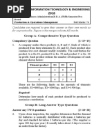 Bba V Production & Operation Management..