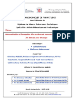 Automatisation Et Conception D'un Système de Manutention Des Bobines Des Fils Dans La Zone de Coupe - Otmane LAHLALI