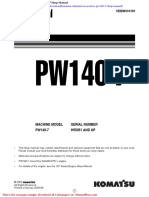 Komatsu Wheeled Excavators Pw140 7 Shop Manual