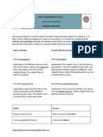 Passive Infinitives Grammar Worksheet 2