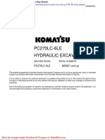 Komatsu Crawler Excavator Pc270lc 6le Shop Manual