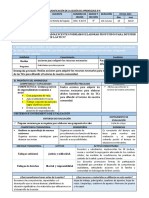 Planificación de La Sesión de Aprendizaje #04 para Quinto Grado