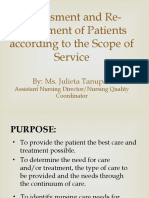 Assessment and Re-Assessment of Patients According To The Scope of Service